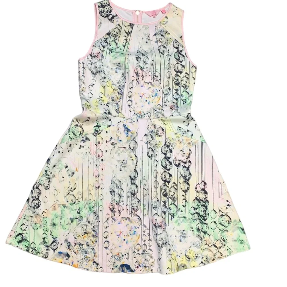 TED BAKER LONDON: Sapira Crystal Droplets' Neoprene Skater Dress - Size 3 (US 8)